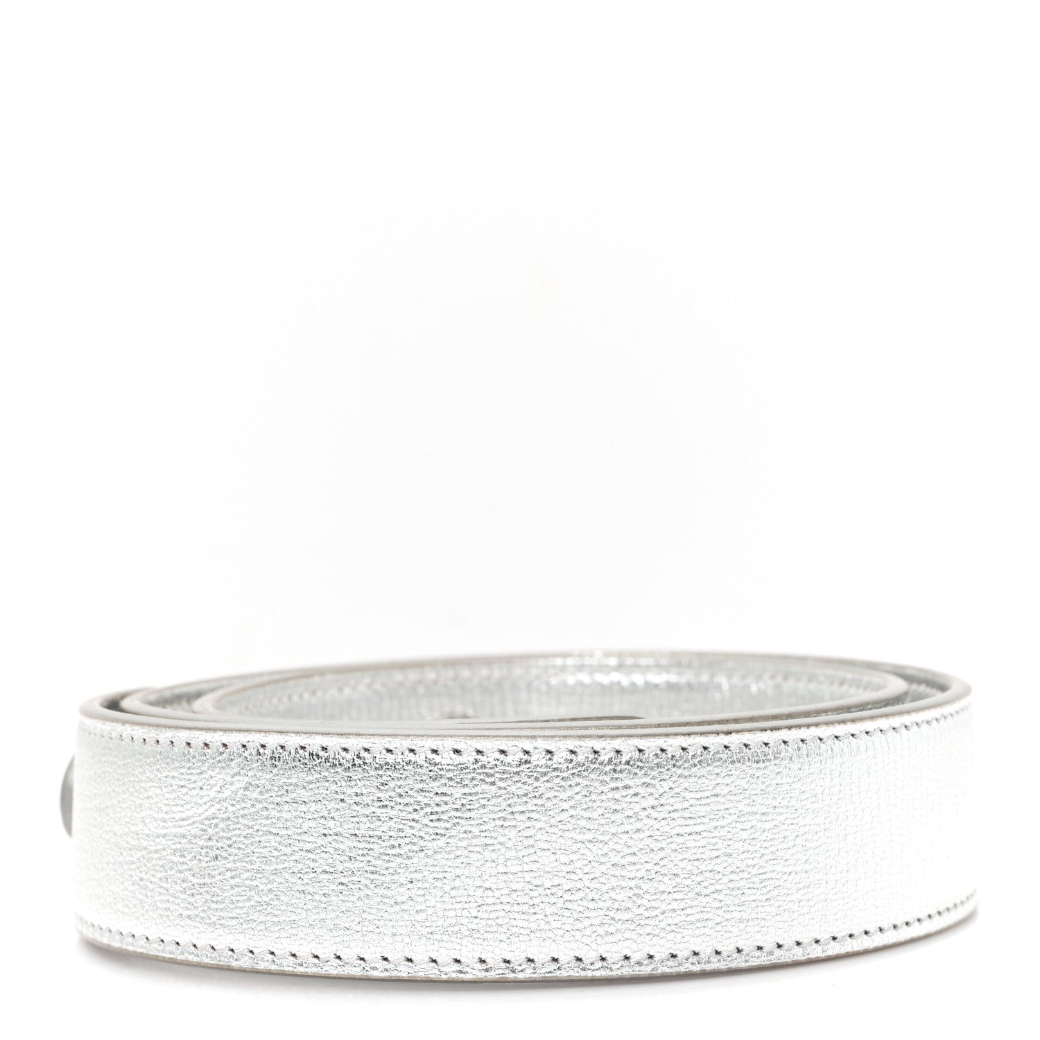 Christian Dior Metallic Grained Calfskin Lucky Badges Shoulder Strap  Silver 2 of 3
