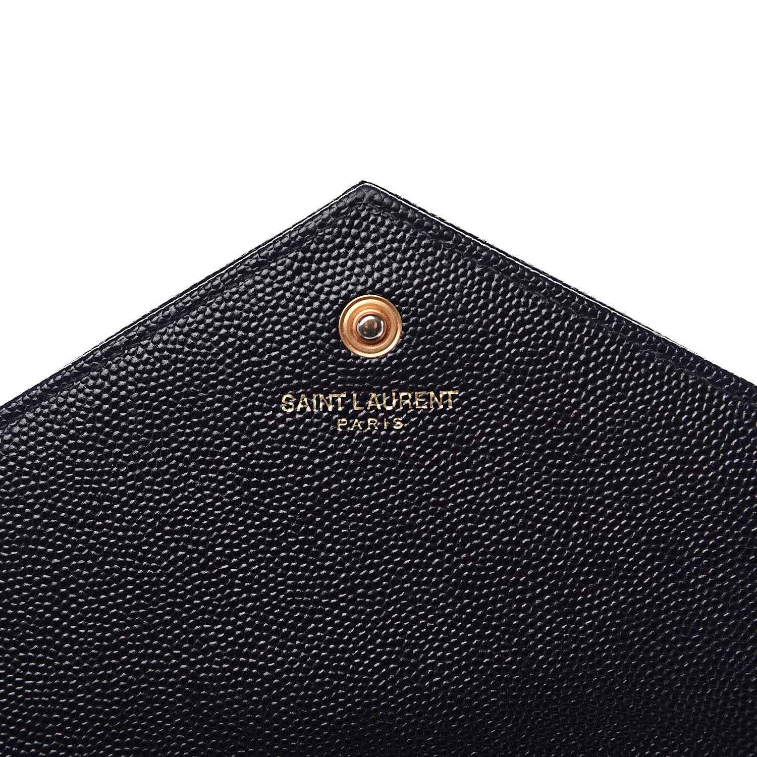 Saint Laurent Grain De Poudre Matelasse Chevron Monogram Chain Wallet Black 6 of 9