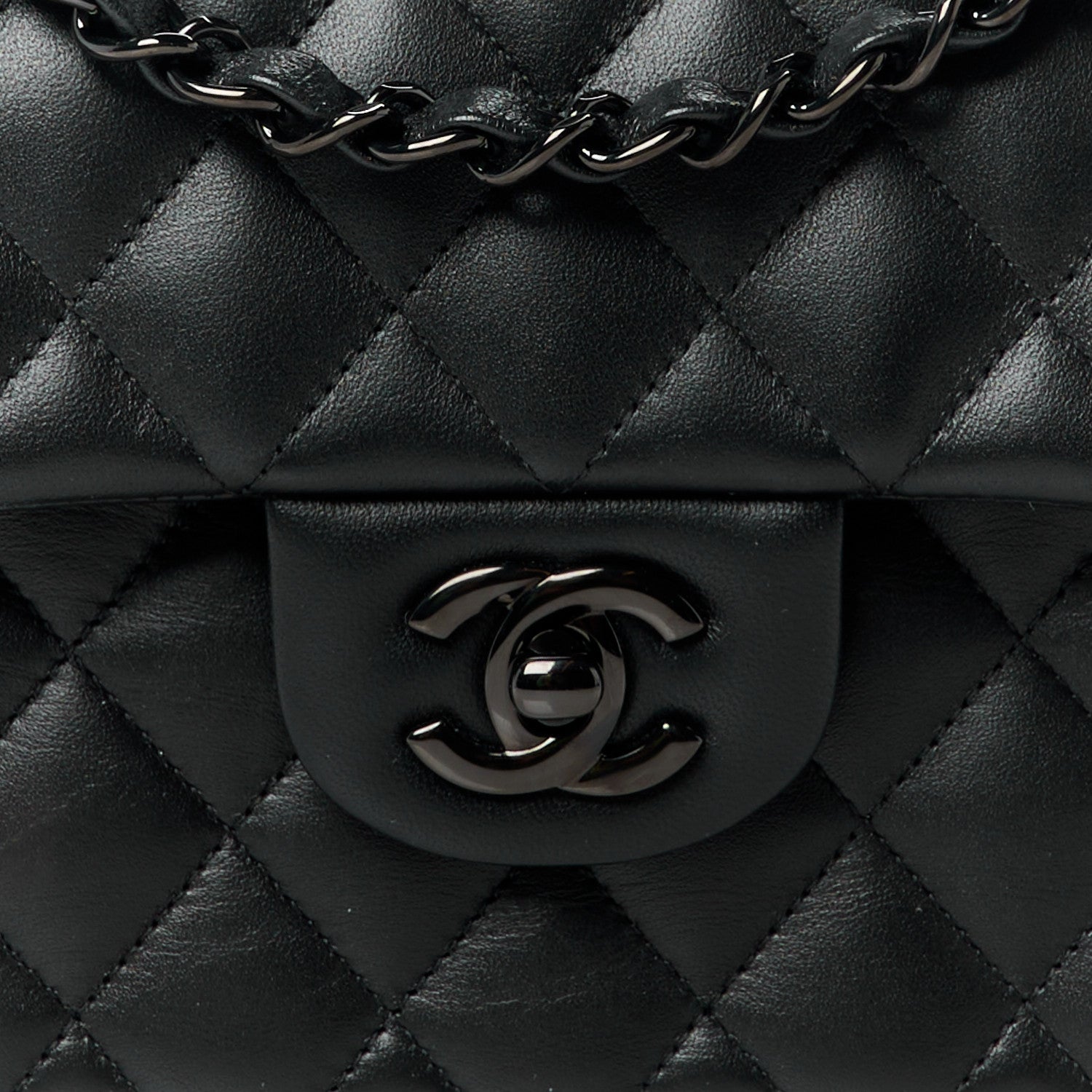Chanel Lambskin Quilted Small Double Flap So Black 9 of 12