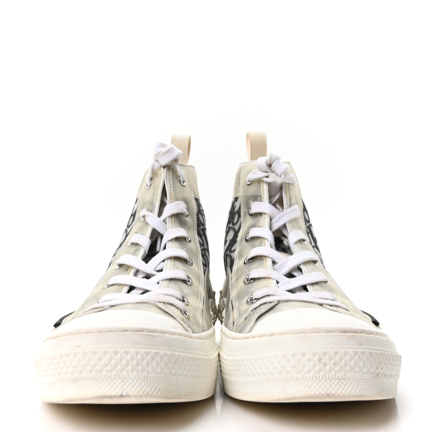 Technical Canvas Oblique B23 High Top Sneakers 41.5 White Black