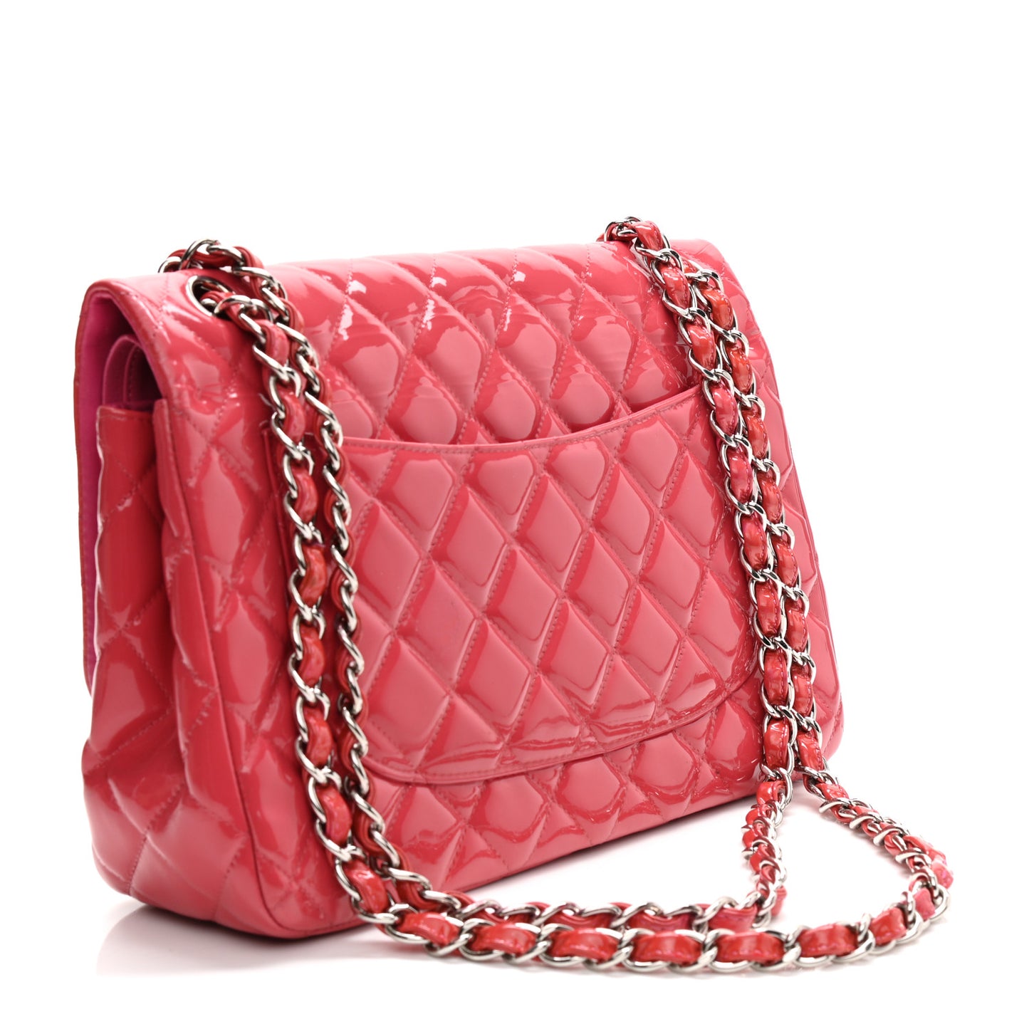Patent Quilted Jumbo Double Flap Pink
