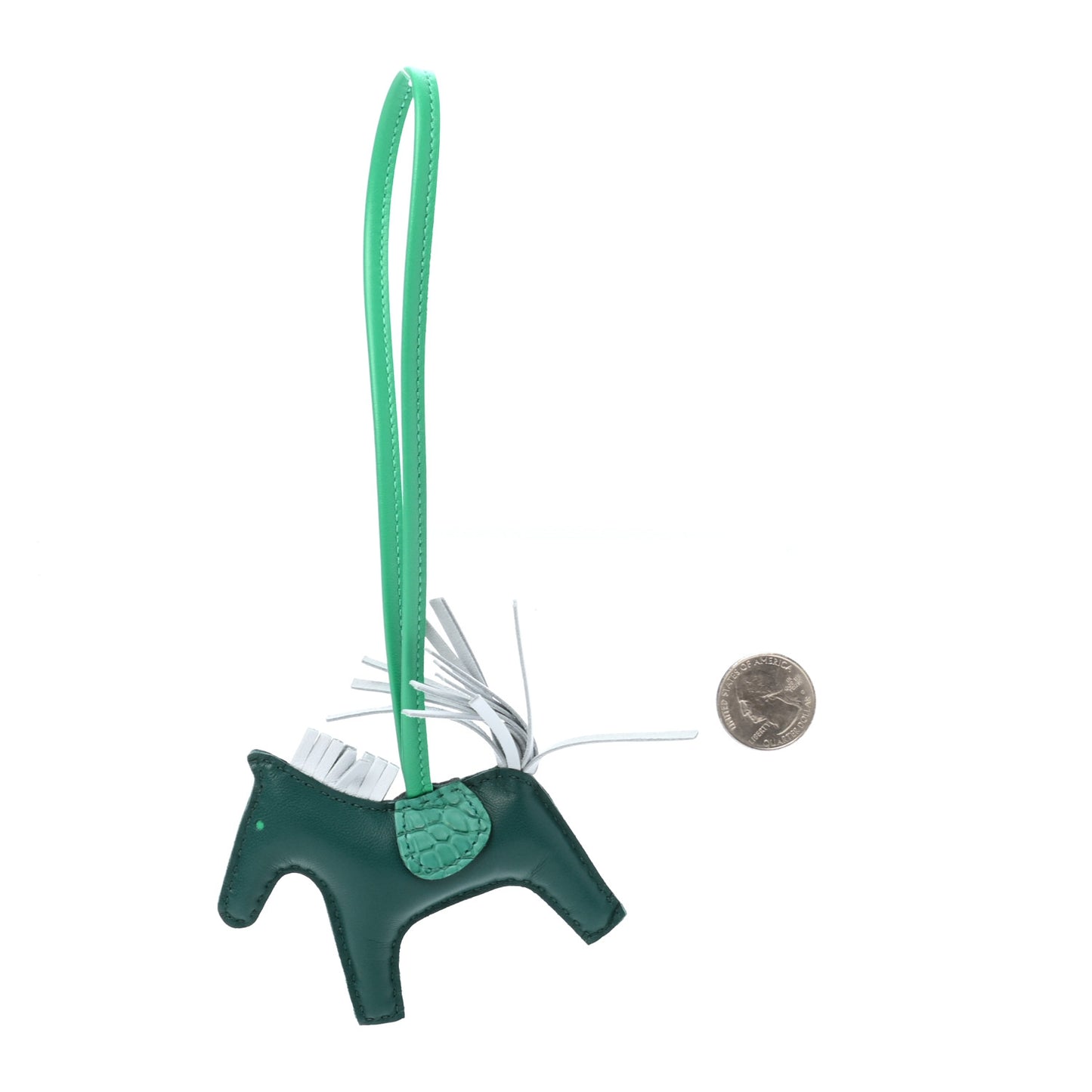 Milo Lambskin Matte Alligator Touch Grigri Rodeo Horse Bag Charm PM Malachite Menthe Bleu Brume Very Jade