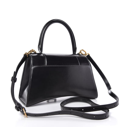 Balenciaga Shiny Box Calfskin Small Hourglass Top Handle Bag Black 3 of 9
