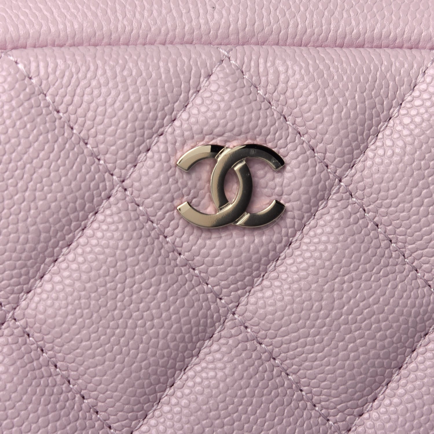 Chanel Caviar Quilted Small Curvy Pouch Cosmetic Case Light Pink 4 of 4