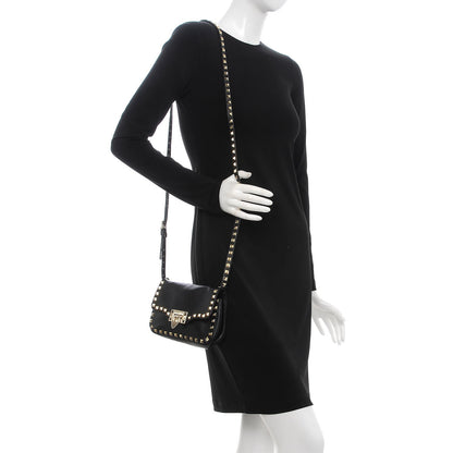 Valentino Garavani Vitello Mini Rockstud Flap Saddle Crossbody Bag Black 2 of 7