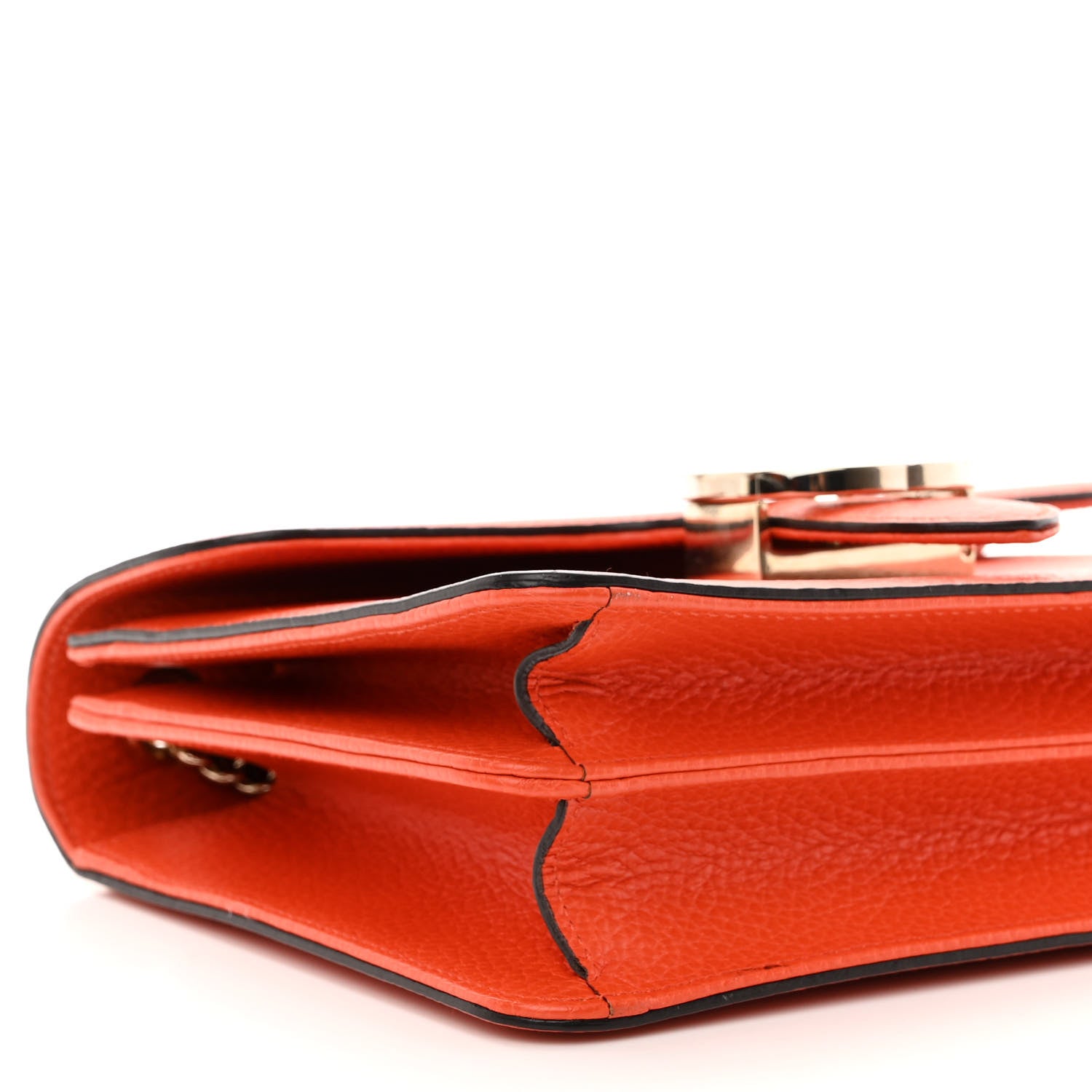 Gucci Dollar Calfskin Small Interlocking G Shoulder Bag Sun Orange 8 of 9
