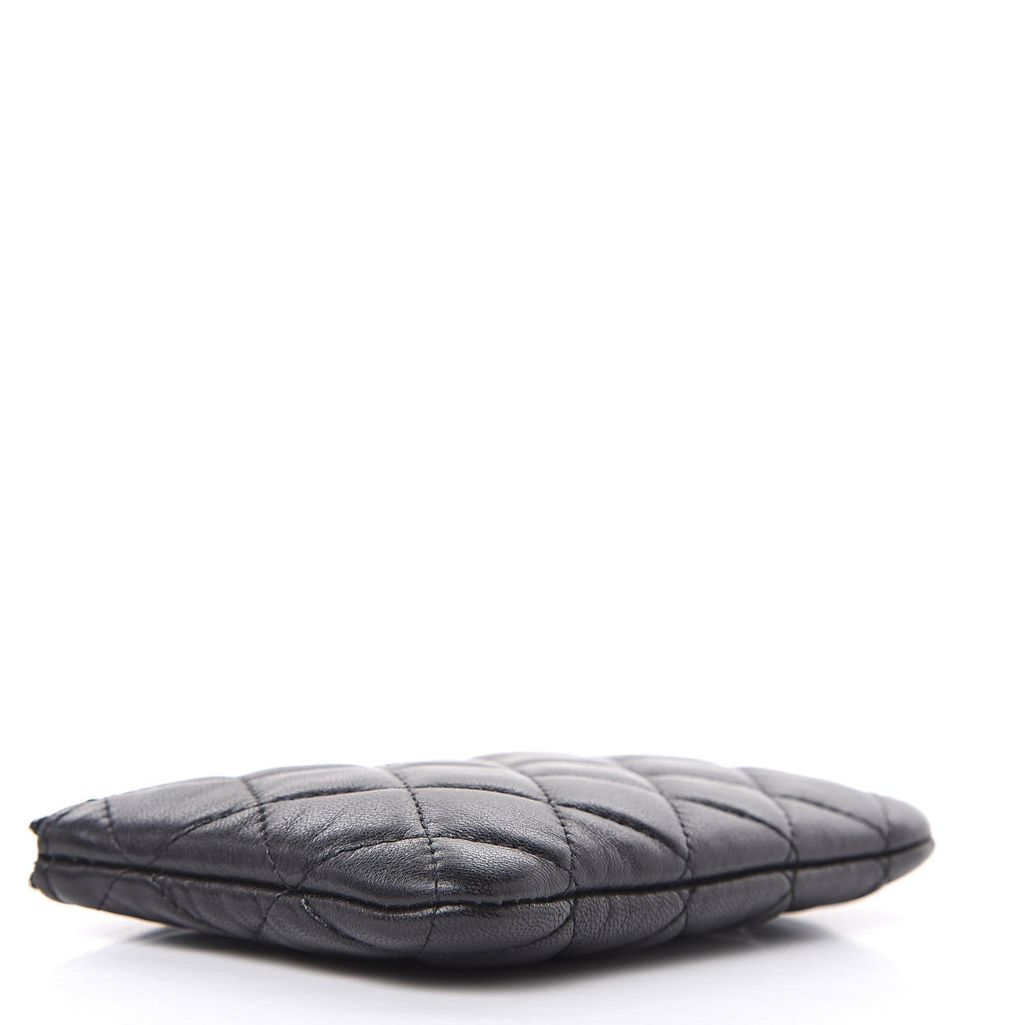 Lambskin Quilted Small Cosmetic Case Black
