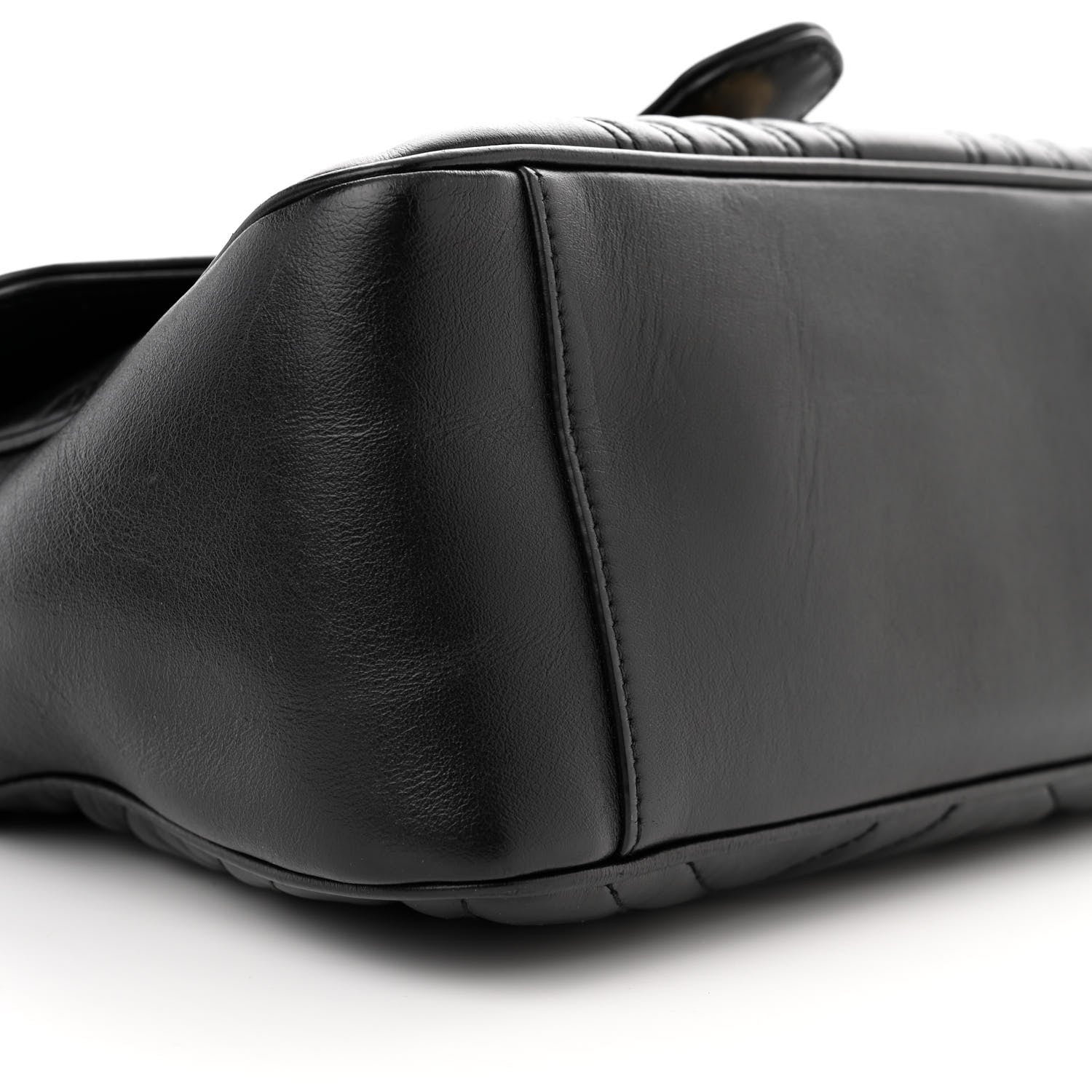 Gucci Calfskin Matelasse Small GG Marmont Top Handle Shoulder Bag Black 9 of 10