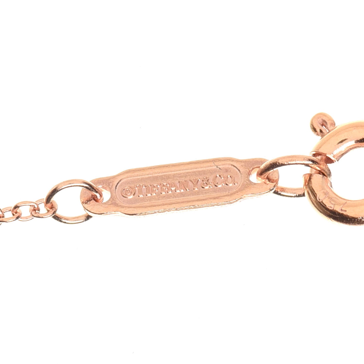 Tiffany 18K Rose Gold Diamond Atlas Bar Pendant Necklace 8 of 8