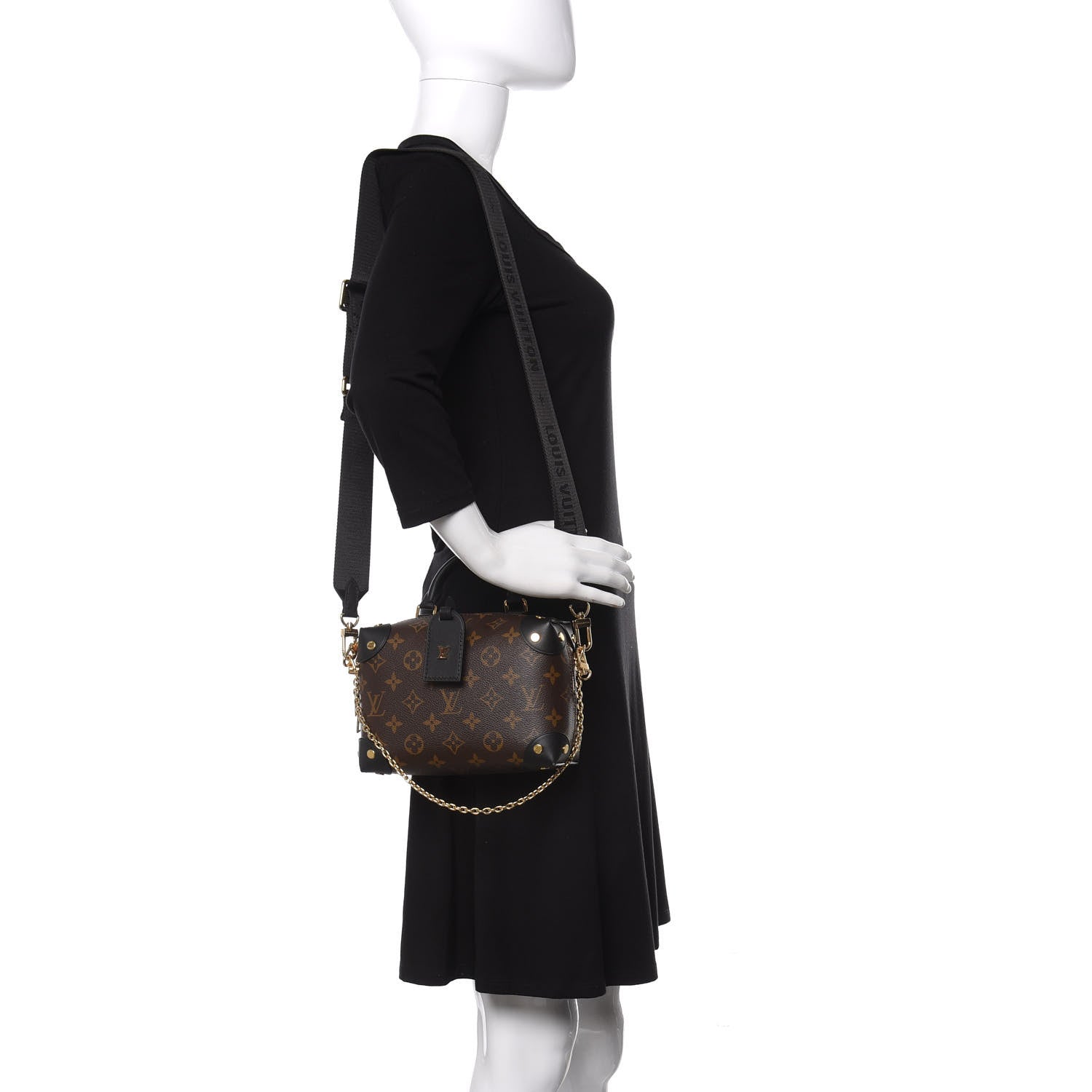 Louis Vuitton Monogram Petite Malle Souple Black 2 of 13