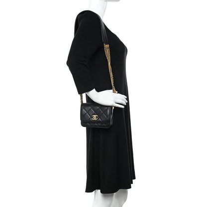 Chanel Lambskin Quilted Small Multiple Chain Flap Black 2 of 10
