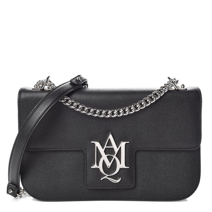 Alexander McQueen Grained Calfskin Medium Insignia Flap Black 1 of 10