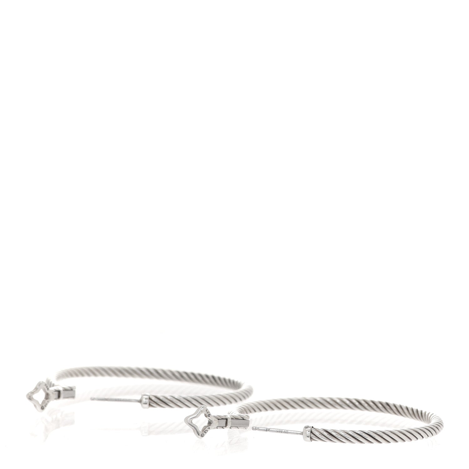 David Yurman Sterling Silver Medium Cable Classics Hoop Earrings 3 of 6
