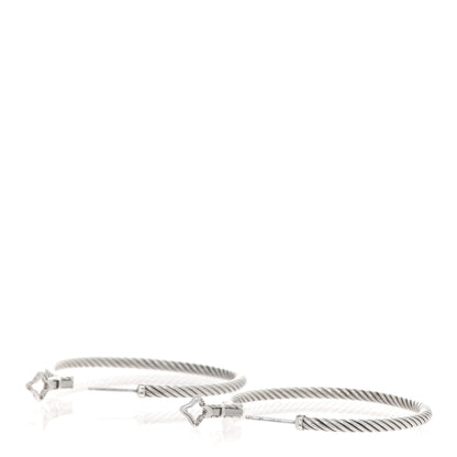 David Yurman Sterling Silver Medium Cable Classics Hoop Earrings 3 of 6