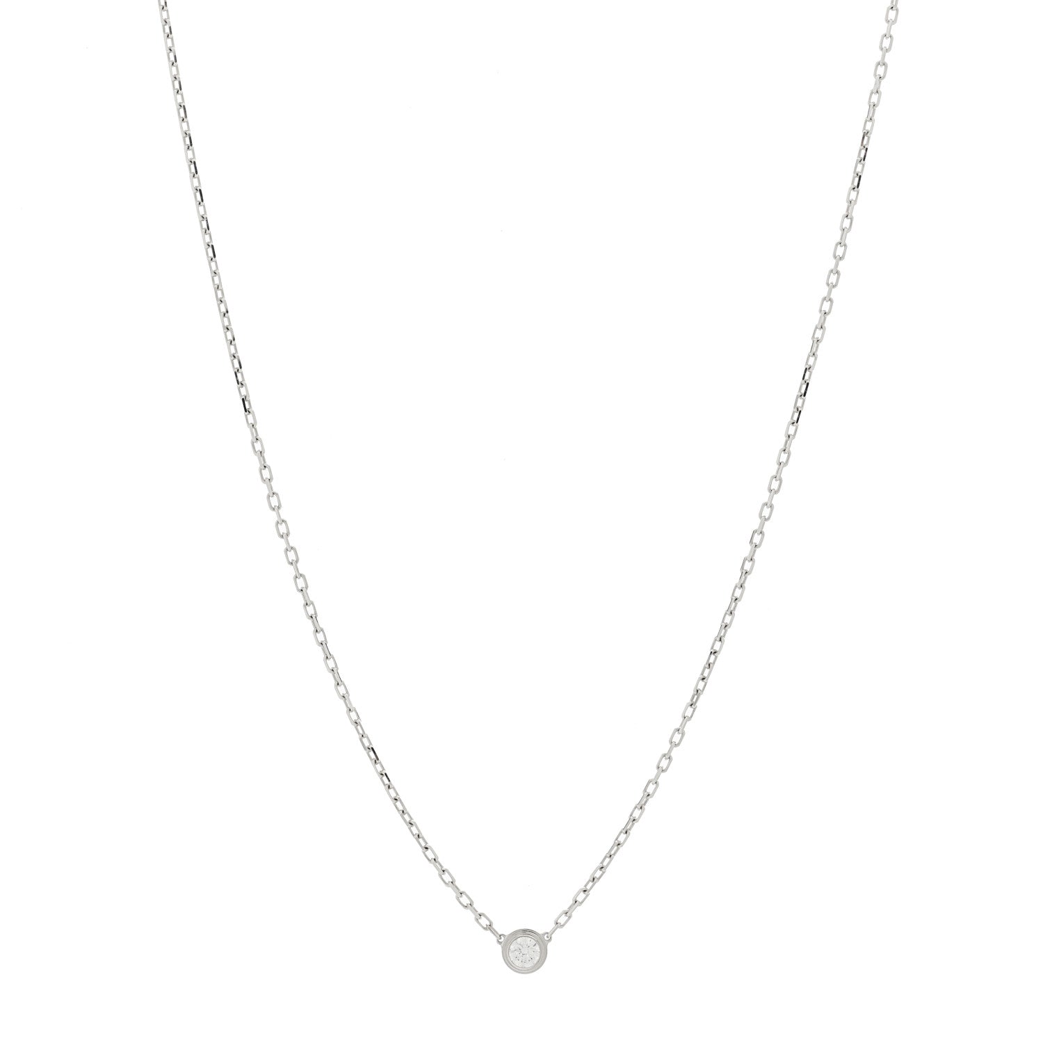 Cartier 18K White Gold Diamond SM D'Amour Pendant Necklace 1 of 5