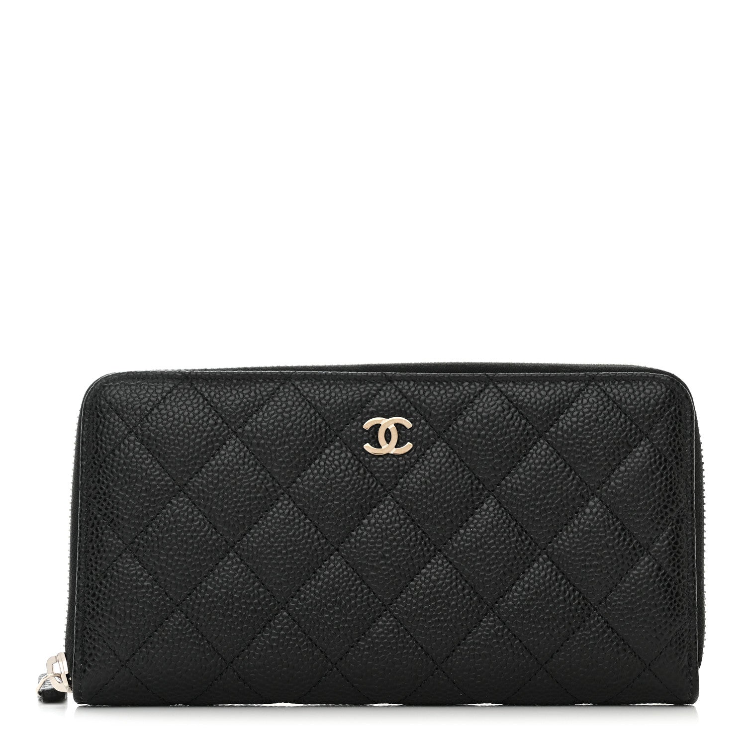 Chanel Caviar Quilted Large Gusset Zip Around Wallet Black 1 of 9