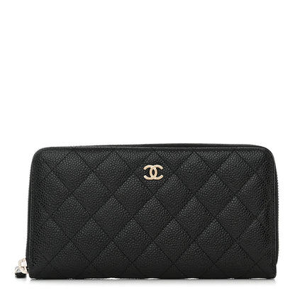 Chanel Caviar Quilted Large Gusset Zip Around Wallet Black 1 of 9
