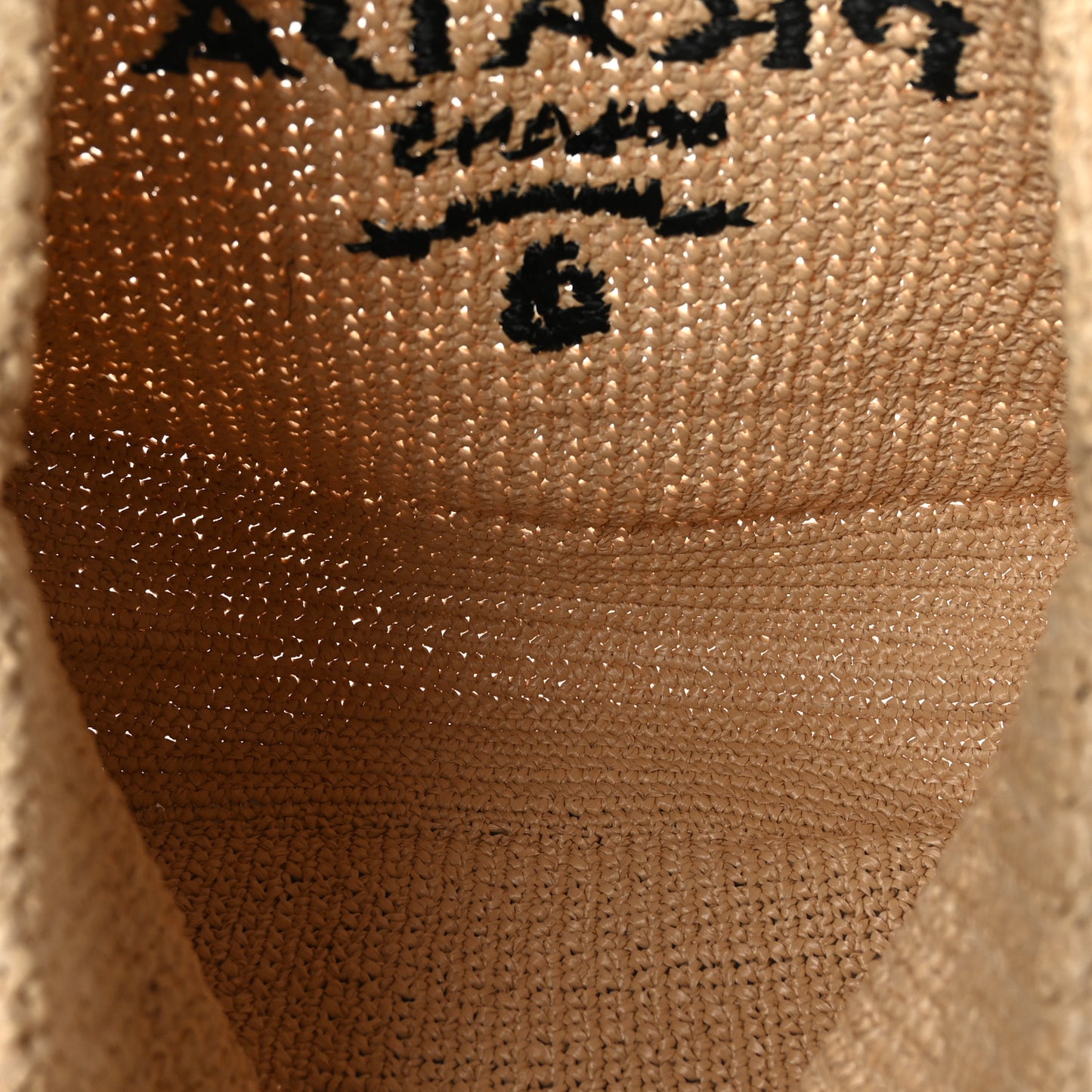Yarn Raffia Effect Crochet Embroidered Logo Tote Naturale