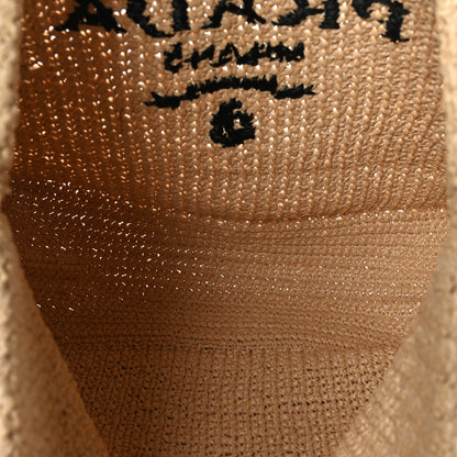 Prada Yarn Raffia Effect Crochet Embroidered Logo Tote Naturale 5 of 8