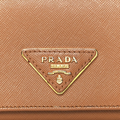 Prada Saffiano Continental Flap Wallet Caramel 7 of 10