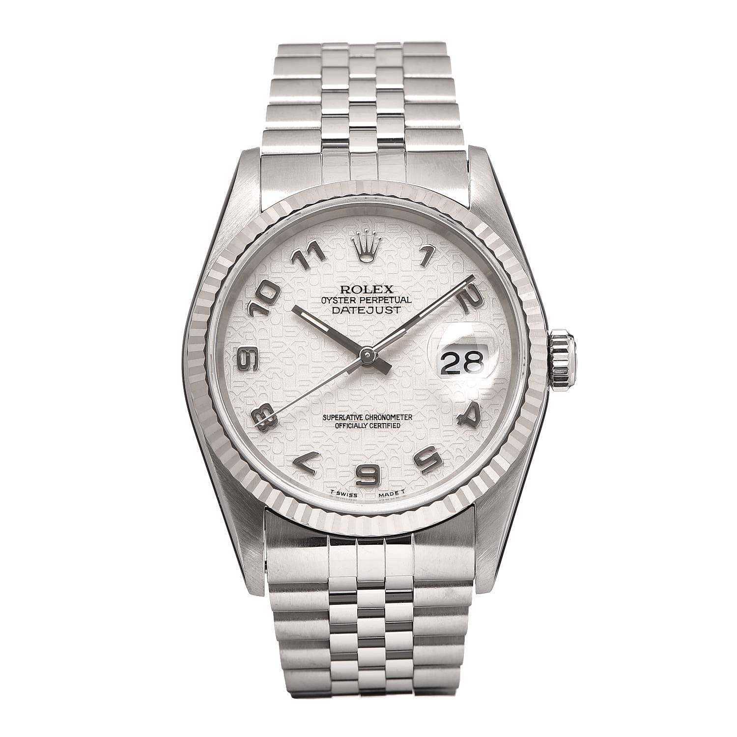 Rolex Stainless Steel 18K White Gold 36mm Oyster Perpetual Datejust Watch White Jubilee 16234 1 of 7
