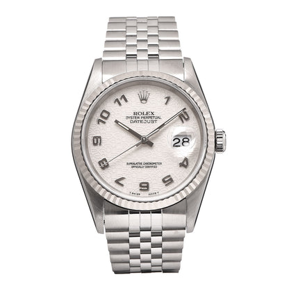 Rolex Stainless Steel 18K White Gold 36mm Oyster Perpetual Datejust Watch White Jubilee 16234 1 of 7