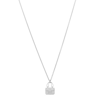 Hermes 18K White Gold Diamond Constance Amulettes Pendant Necklace 1 of 3