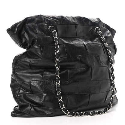 Chanel Lambskin Igloo Drawstring Tote Black 3 of 10