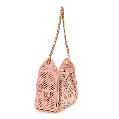 Chanel Perforated Calfskin Quilted Mini Chanel 25 Handbag Light Pink 2 of 10