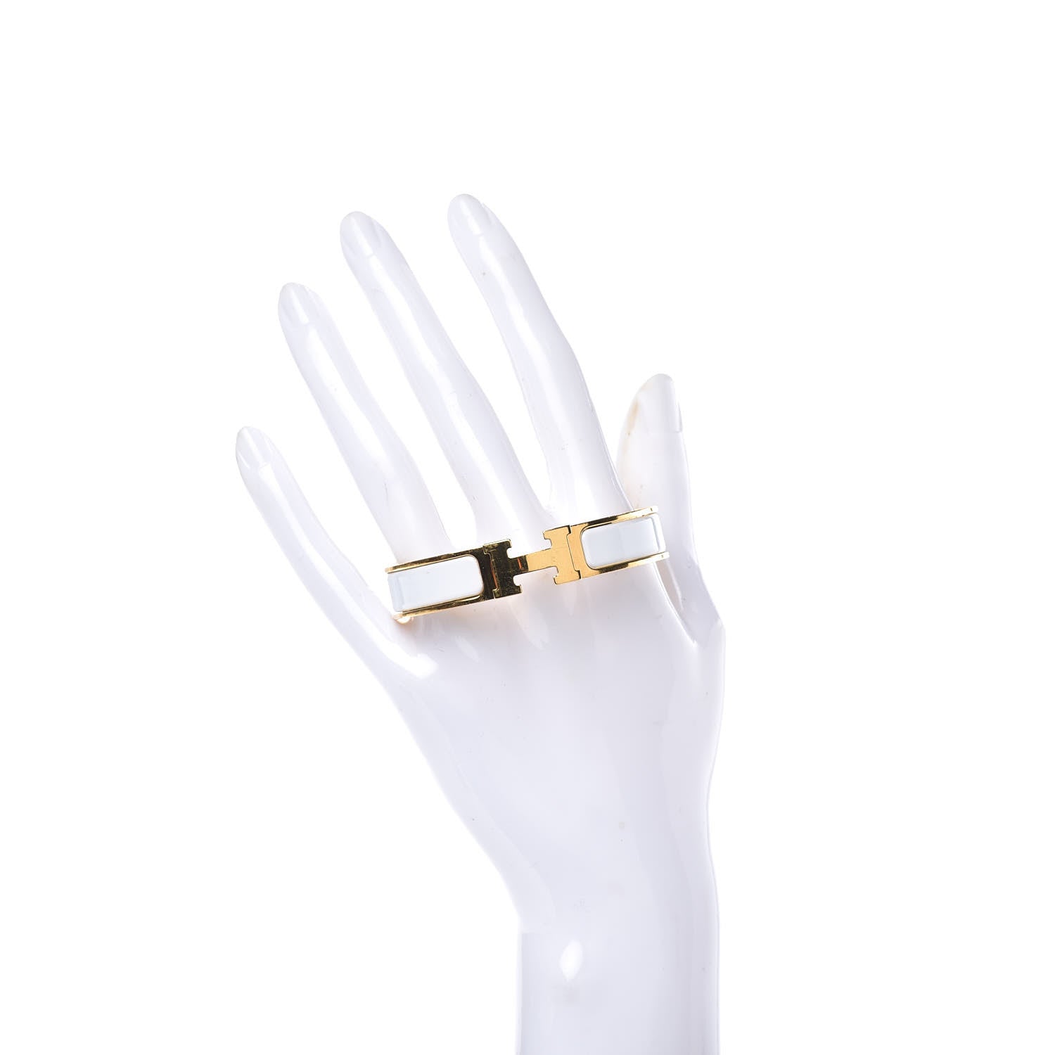 Hermes Enamel Narrow Clic Clac H Bracelet PM White 2 of 6