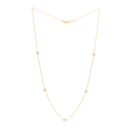 Roberto Coin 18K Yellow Gold Diamond .23ctw Diamonds By The Inch Five Station Necklace 2 of 3