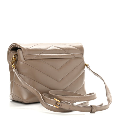 Saint Laurent Calfskin Y Quilted Monogram Toy Loulou Crossbody Bag Taupe 3 of 11