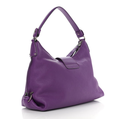 Salvatore Ferragamo Calfskin Fanisa Gancini Hobo Purple 3 of 9