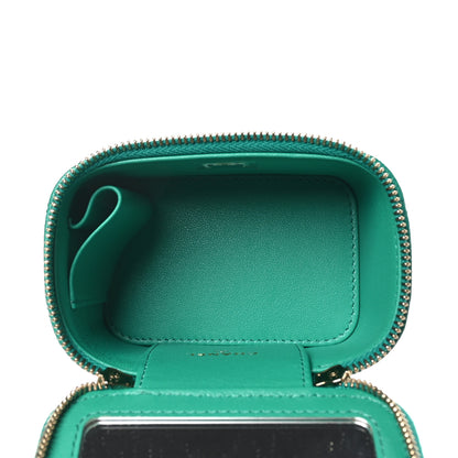 Chanel Caviar Quilted Sweetheart Mini Vanity Case Green 5 of 11