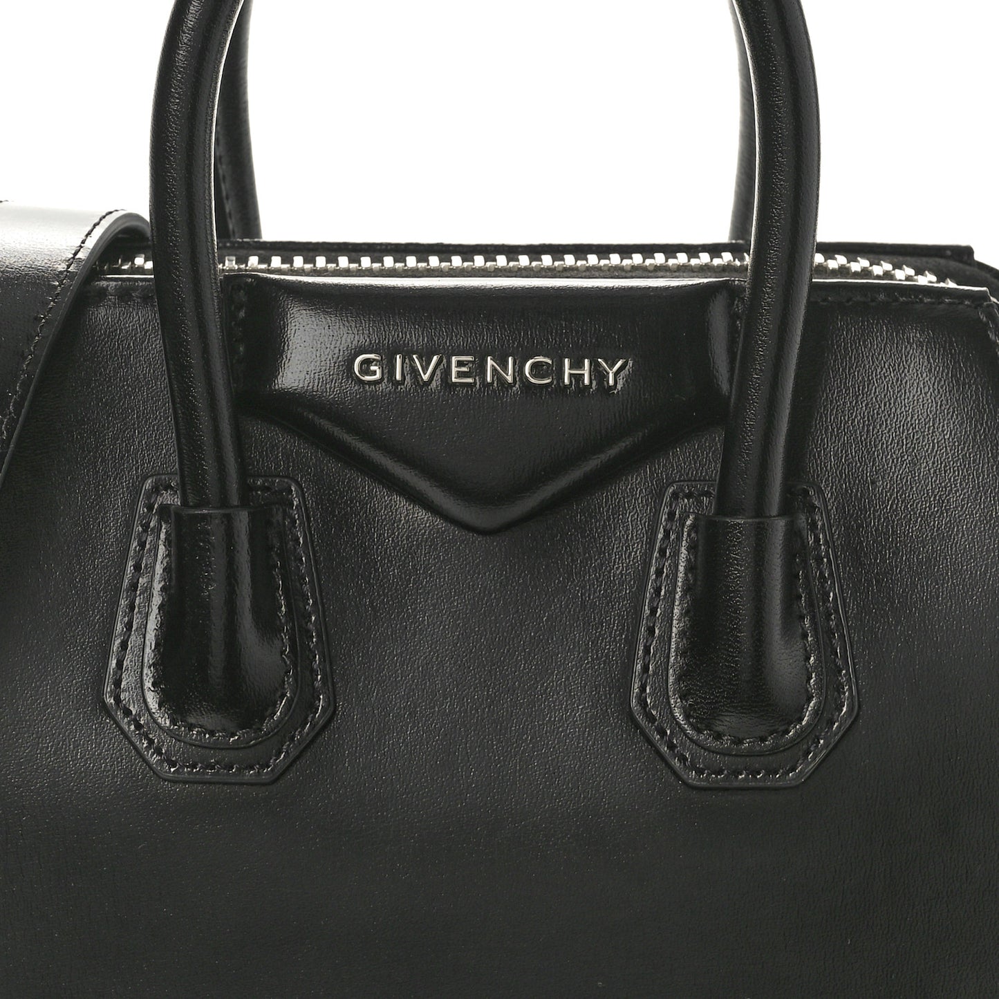 Shiny Lord Calfskin Mini Antigona Black