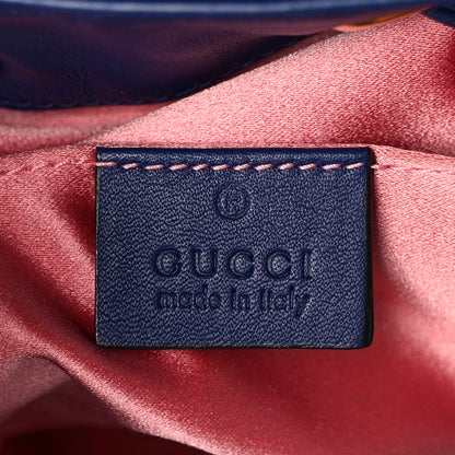 Gucci Velvet Matelasse GG Marmont Bucket Bag Cobalt Blue 6 of 9