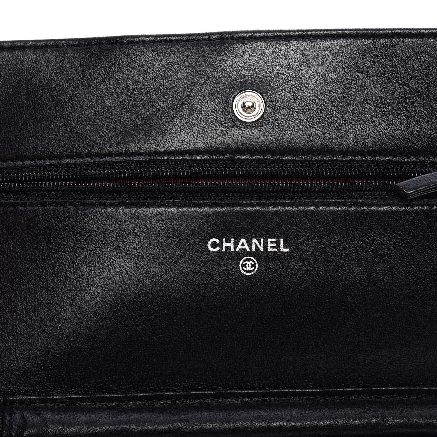 Chanel Lambskin Quilted Wallet On Chain WOC Black 6 of 10