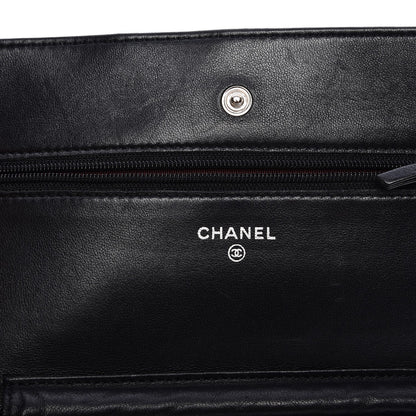 Chanel Lambskin Quilted Wallet On Chain WOC Black 6 of 10