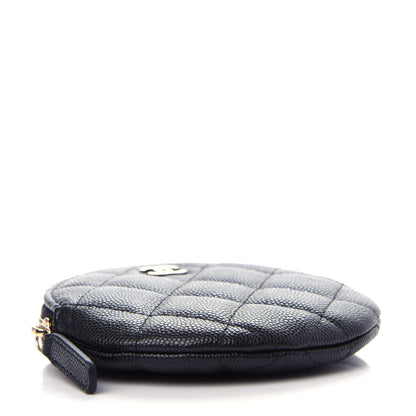 Chanel Caviar Quilted Round Clip On Coin Purse Black 4 of 8