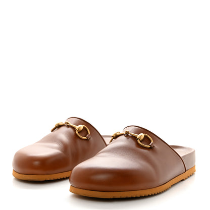 Gucci Jakarta Calfskin Womens Horsebit Slippers 36.5 Brown 3 of 10