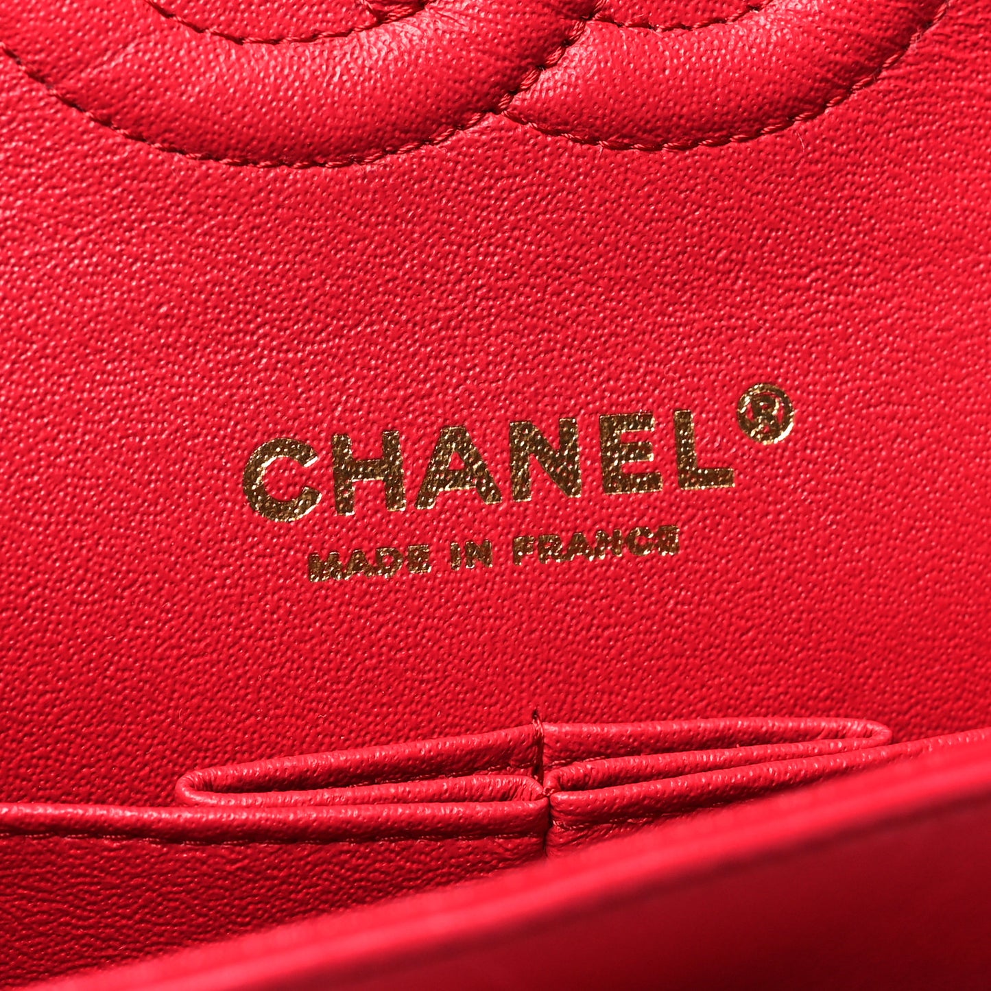 Lambskin Quilted Medium Double Flap Red