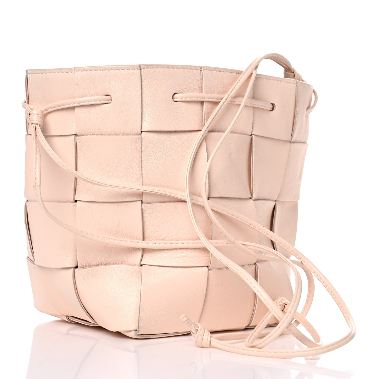 Nappa Maxi Intrecciato Cassette Bucket Bag Melon Washed