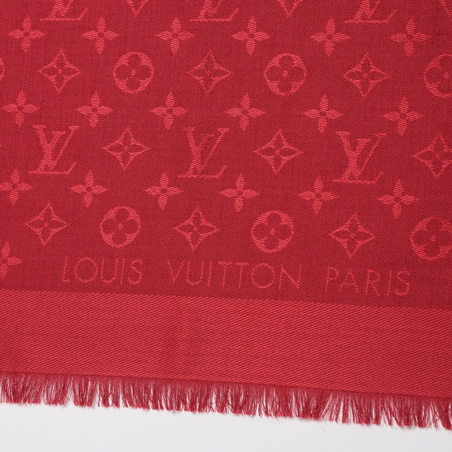 Silk Wool Monogram Shawl Pomme D'Amour