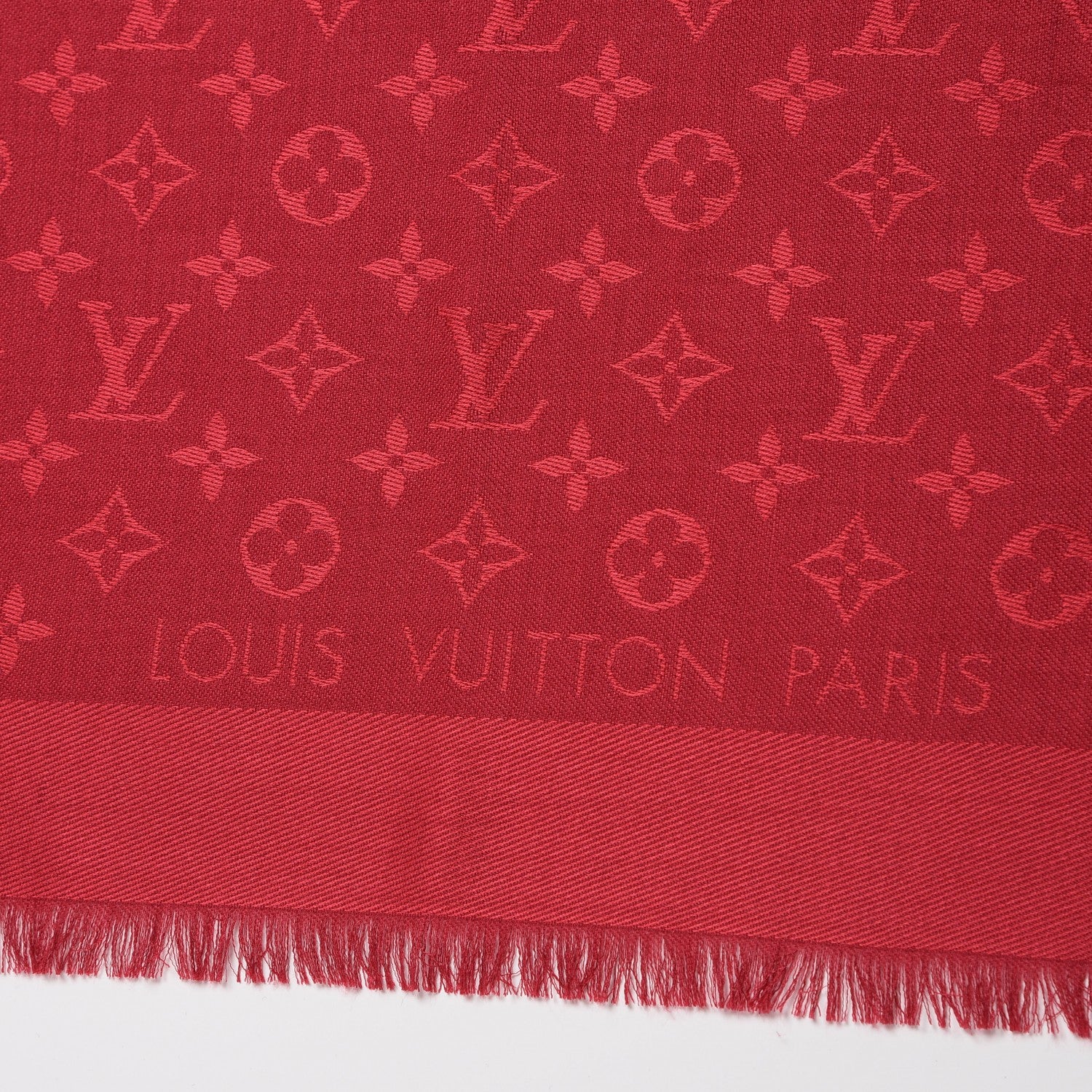 Louis Vuitton Silk Wool Monogram Shawl Pomme D'Amour 3 of 4