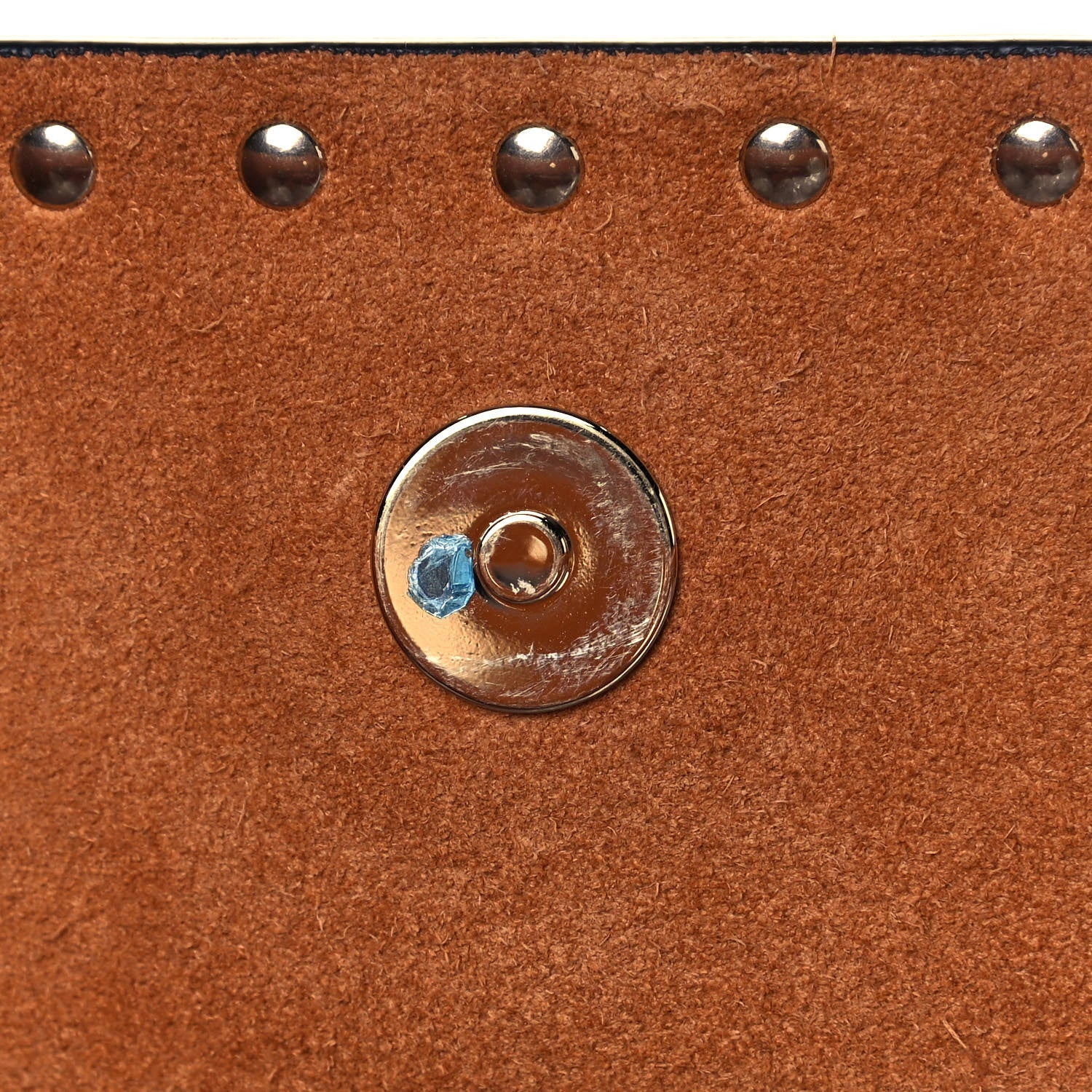 Valentino Garavani Grained Calfskin Rockstud Shoulder Tote Bright Cognac 14 of 14