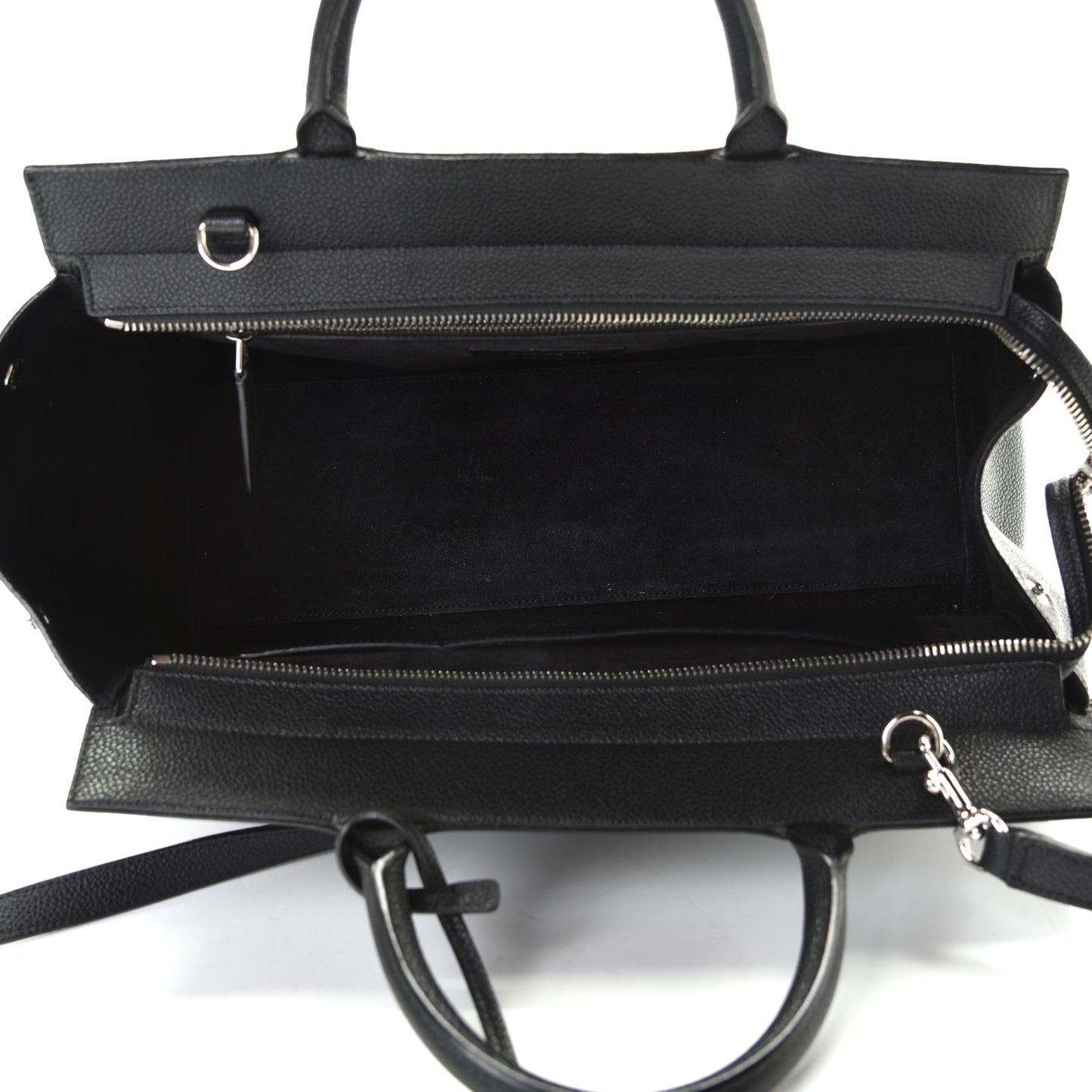 Grained Calfskin Small Cabas Rive Gauche Black