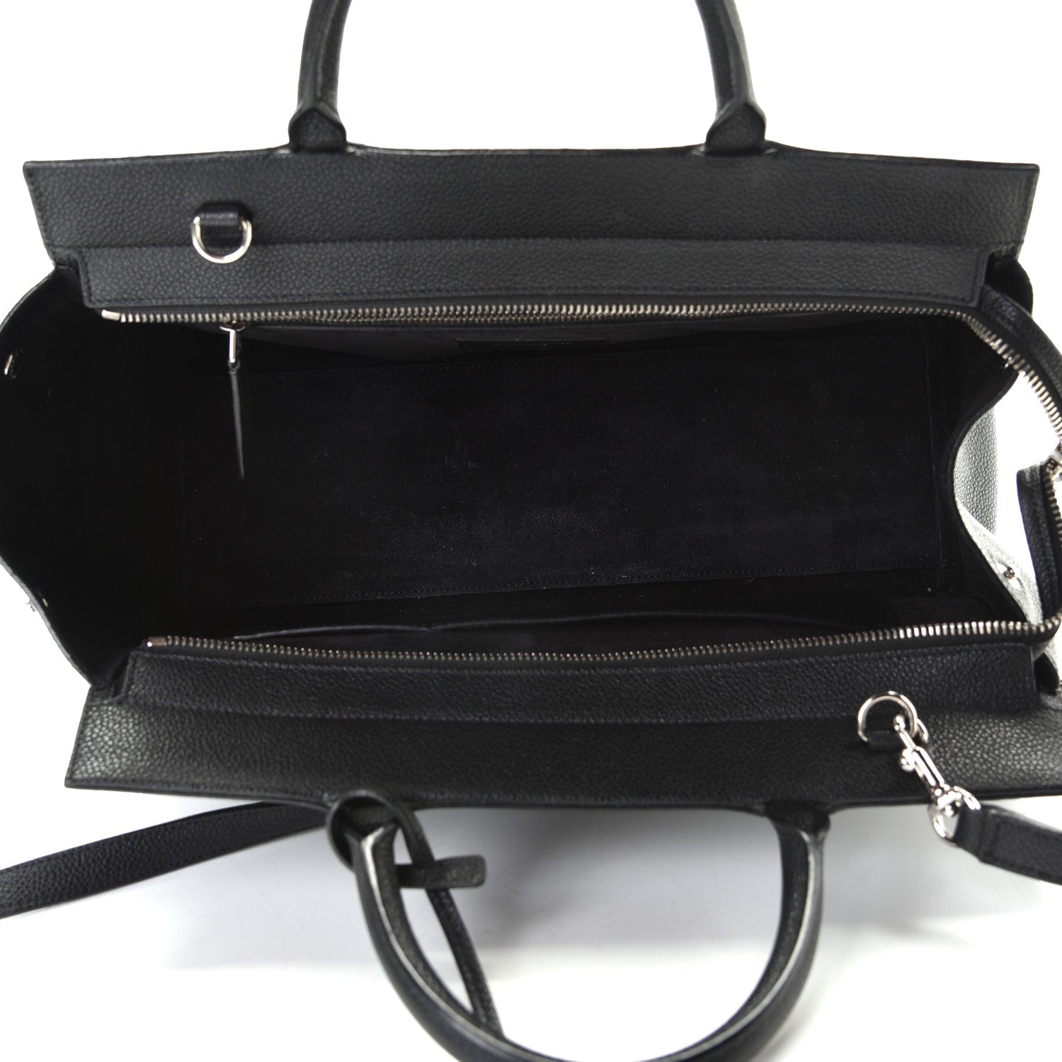 Saint Laurent Grained Calfskin Small Cabas Rive Gauche Black 4 of 5