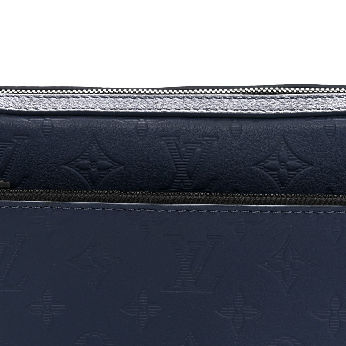 Louis Vuitton Calfskin Monogram Shadow Trio Messenger Navy 7 of 9