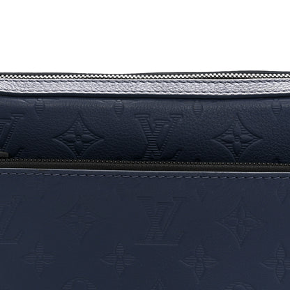 Louis Vuitton Calfskin Monogram Shadow Trio Messenger Navy 7 of 9