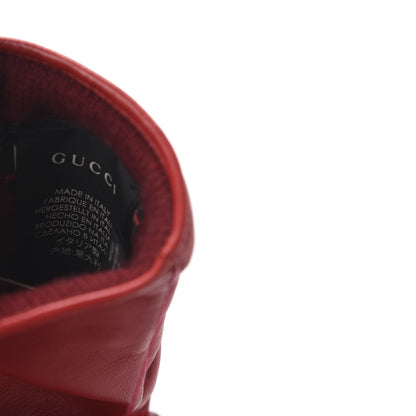Gucci Nappa GG Marmont Chevron Gloves 7 Red 5 of 7